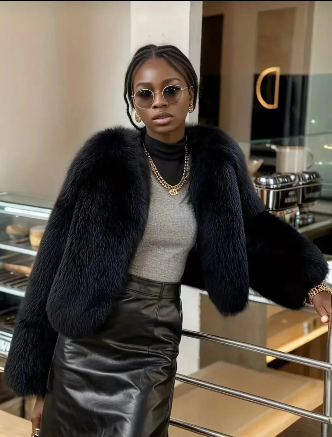 Women's Artisan Faux Fur Jacket | Warm & Elegant Outerwear