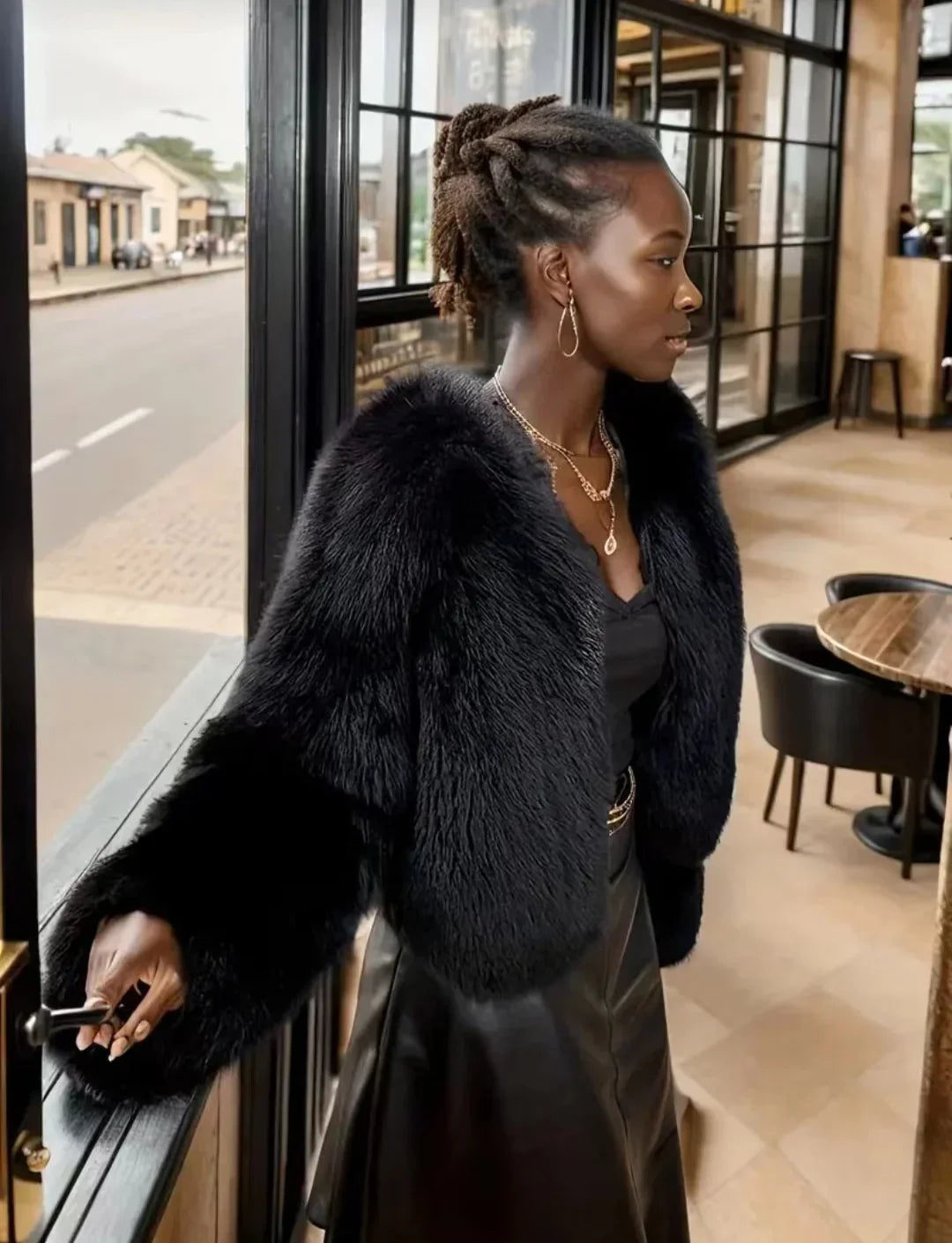 Women's Artisan Faux Fur Jacket | Warm & Elegant Outerwear