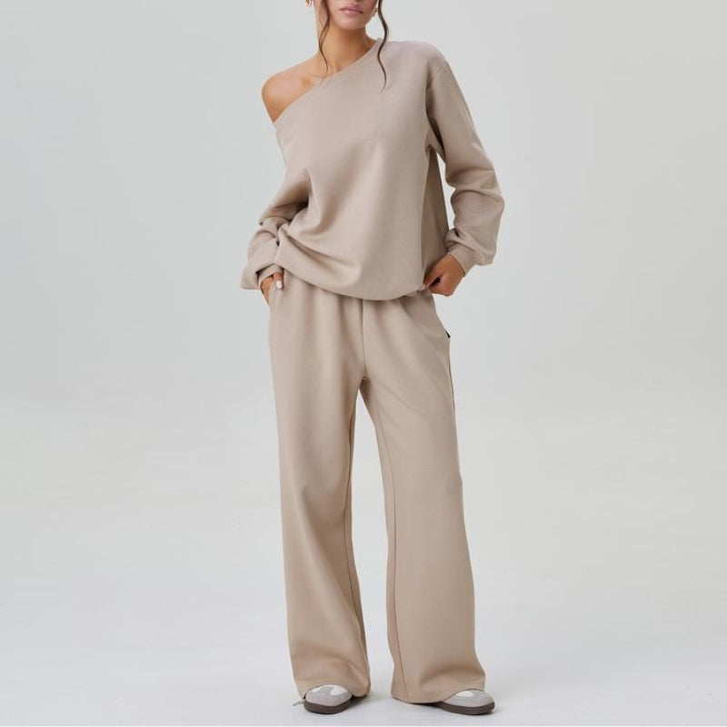 Women's Off-Shoulder Sweatshirt Set | Cozy Loungewear