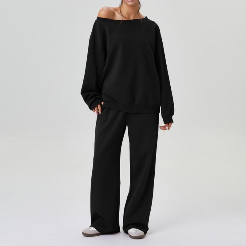 Women's Off-Shoulder Sweatshirt Set | Cozy Loungewear