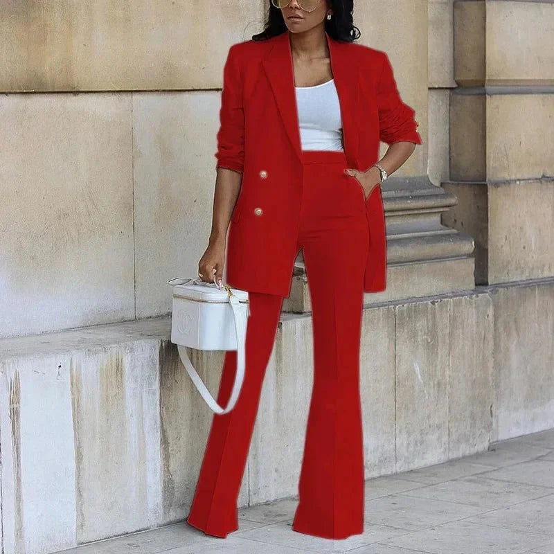 Women's Double-Breasted Suit Set | Allioon