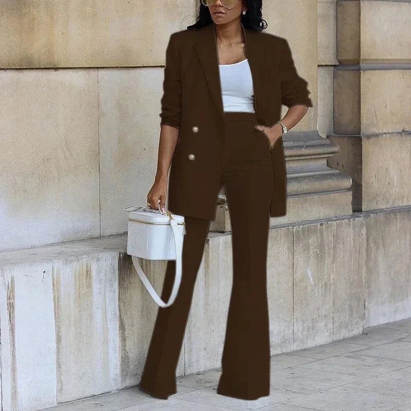Women's Double-Breasted Suit Set | Allioon