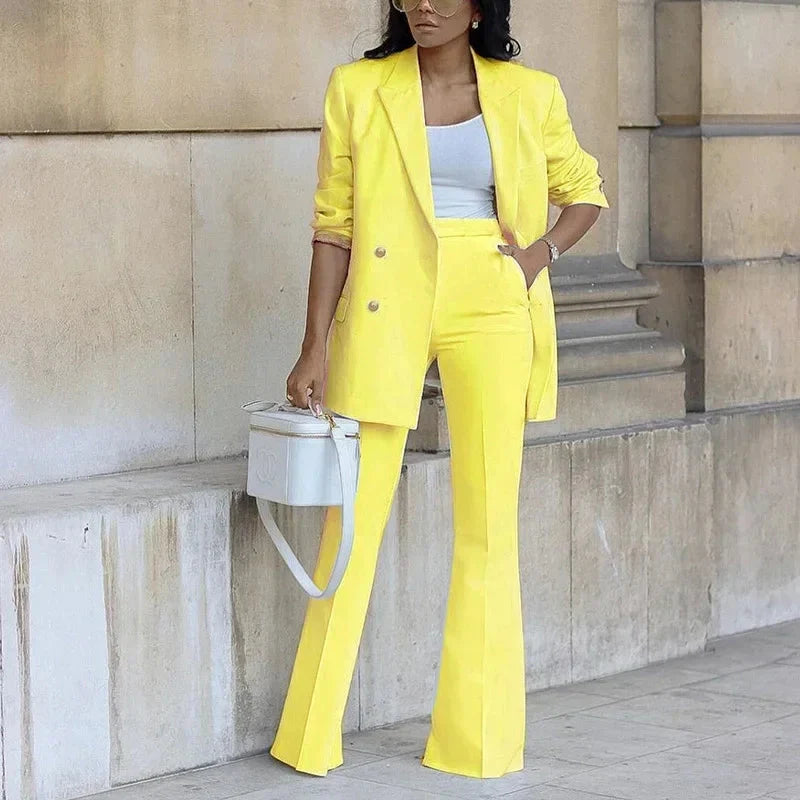 Women's Double-Breasted Suit Set | Allioon