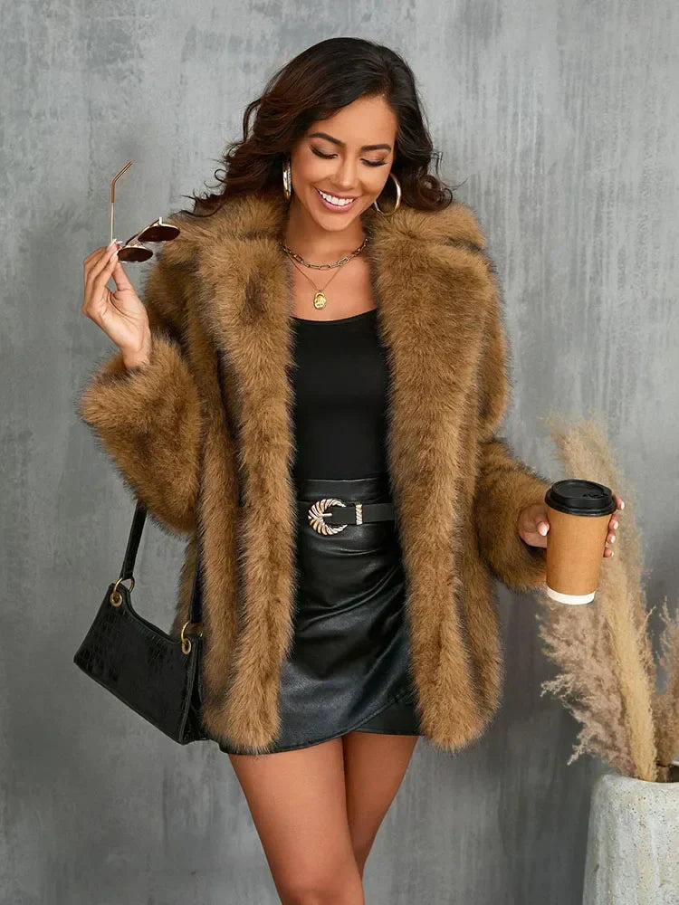 Women's Faux Fur Coat | Luxurious Winter Warmth