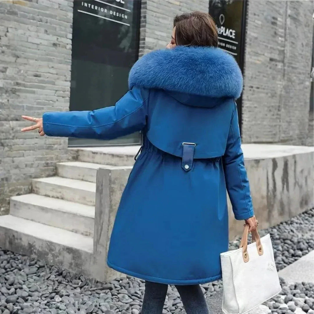 Women's Hooded Faux-Fur Long Winter Coat | Longline Parka