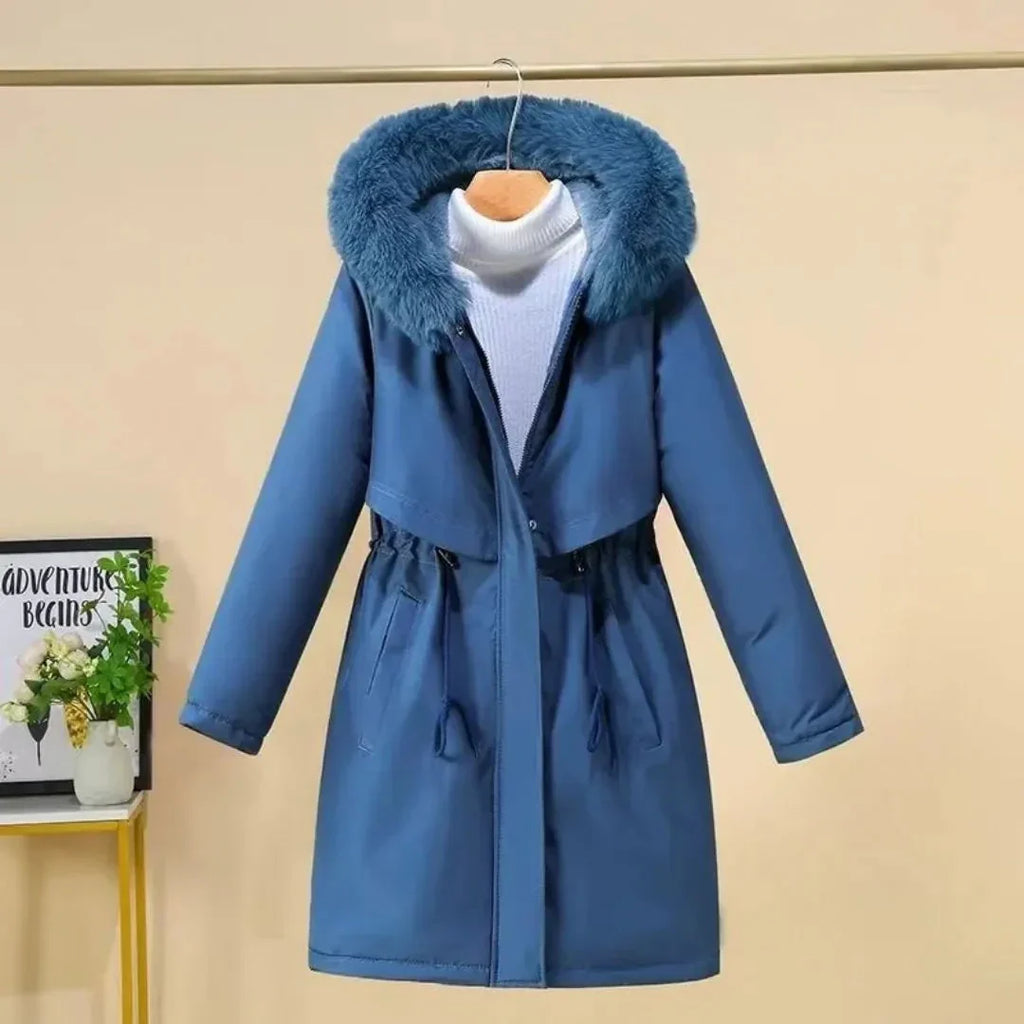 Women's Hooded Faux-Fur Long Winter Coat | Longline Parka