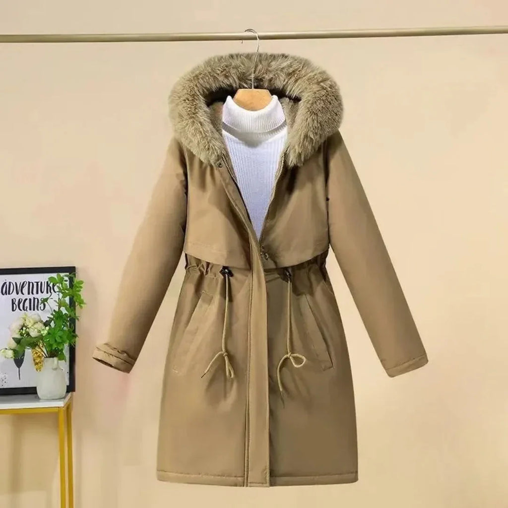 Women's Hooded Faux-Fur Long Winter Coat | Longline Parka