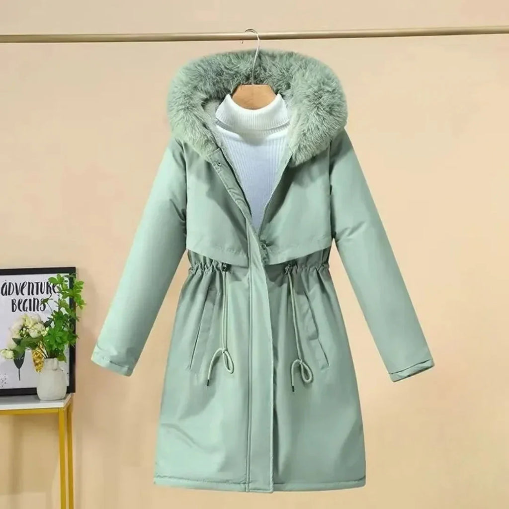 Women's Hooded Faux-Fur Long Winter Coat | Longline Parka
