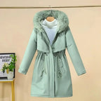 Women's Hooded Faux-Fur Long Winter Coat | Longline Parka