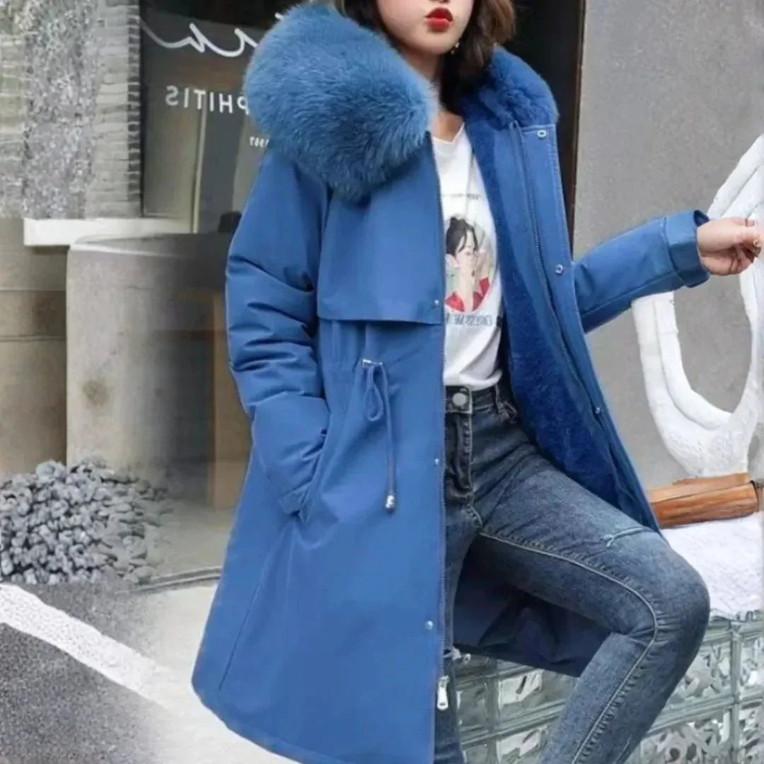 Women's Hooded Faux-Fur Long Winter Coat | Longline Parka