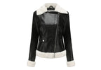 Women's Faux Leather Jacket | Warm Shearling Outerwear