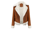 Women's Faux Leather Jacket | Warm Shearling Outerwear