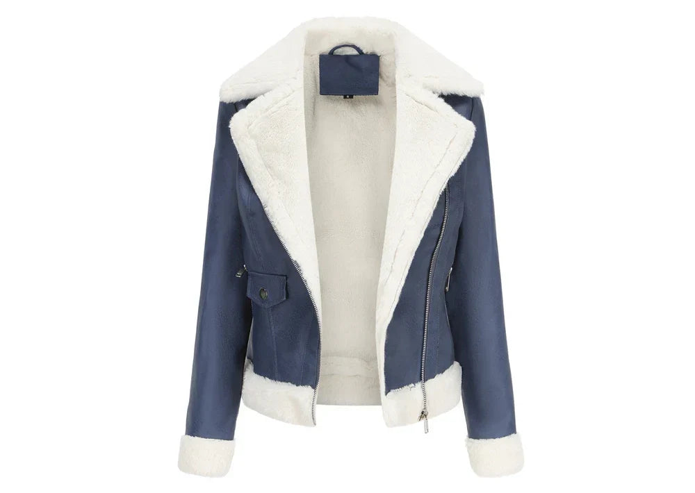 Women's Faux Leather Jacket | Warm Shearling Outerwear