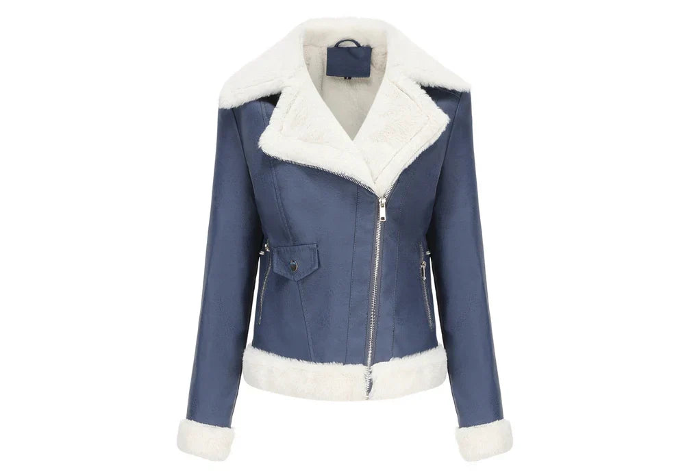 Women's Faux Leather Jacket | Warm Shearling Outerwear