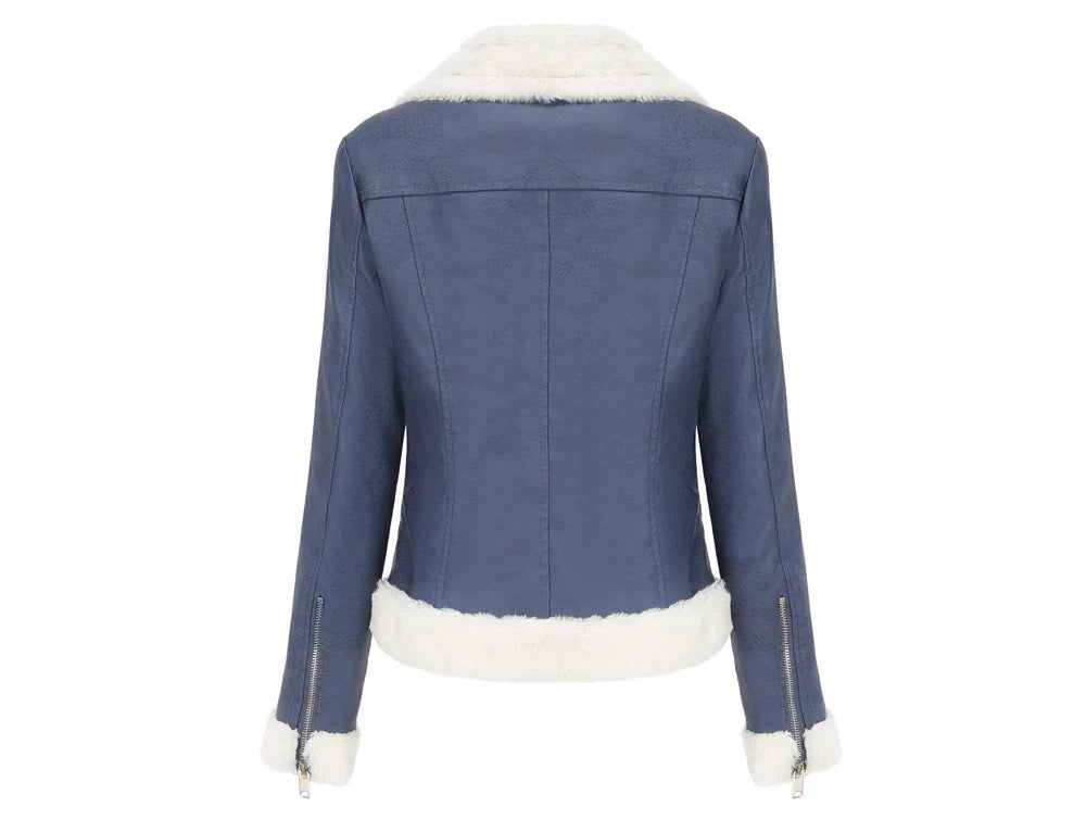 Women's Faux Leather Jacket | Warm Shearling Outerwear