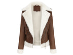Women's Faux Leather Jacket | Warm Shearling Outerwear