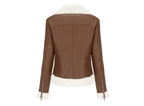 Women's Faux Leather Jacket | Warm Shearling Outerwear
