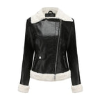 Women's Faux Leather Jacket | Warm Shearling Outerwear