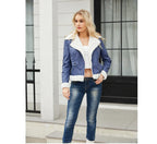 Women's Faux Leather Jacket | Warm Shearling Outerwear