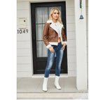 Women's Faux Leather Jacket | Warm Shearling Outerwear