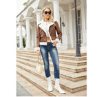 Women's Faux Leather Jacket | Warm Shearling Outerwear