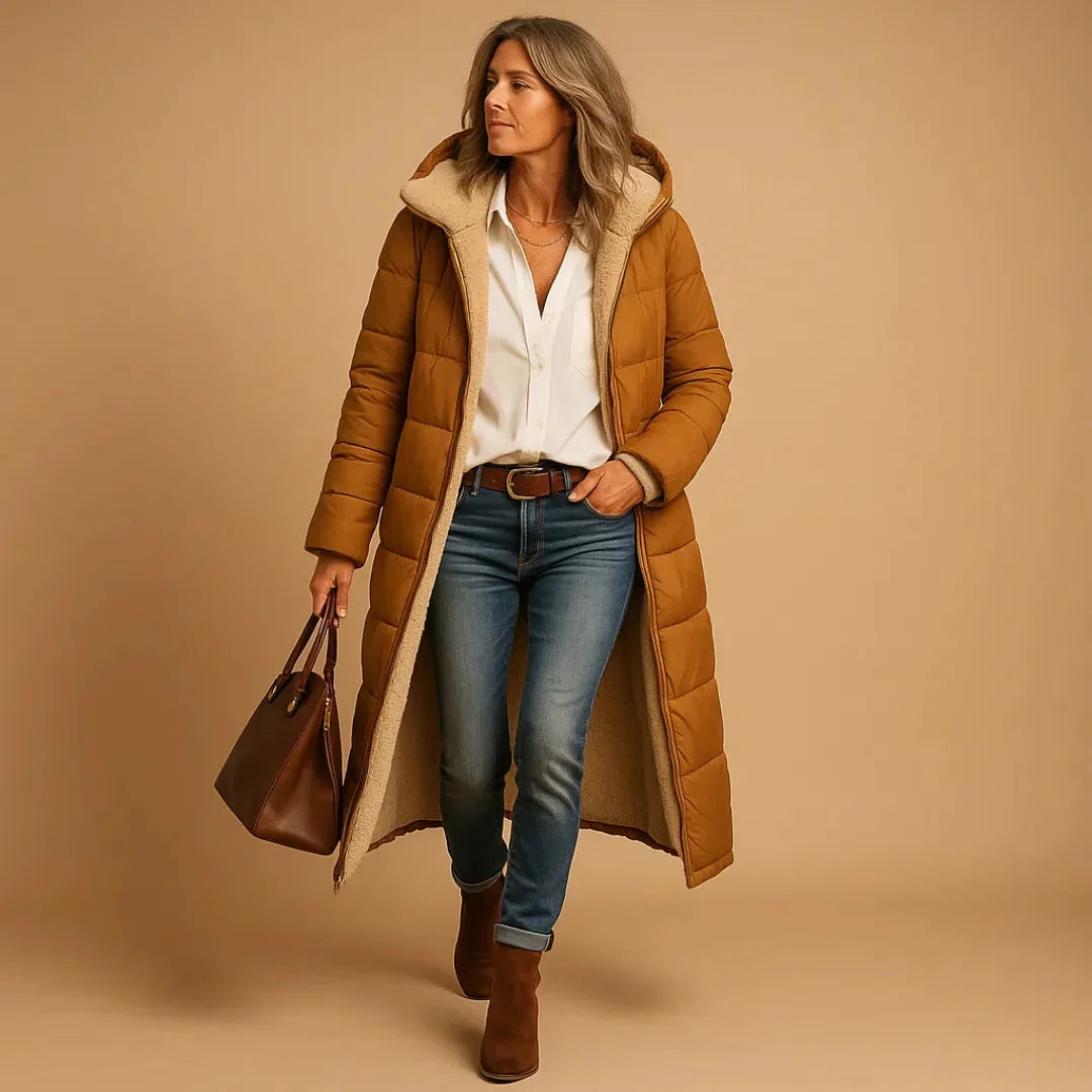 Women's Long Quilted Puffer Jacket | Warm Winter Coat
