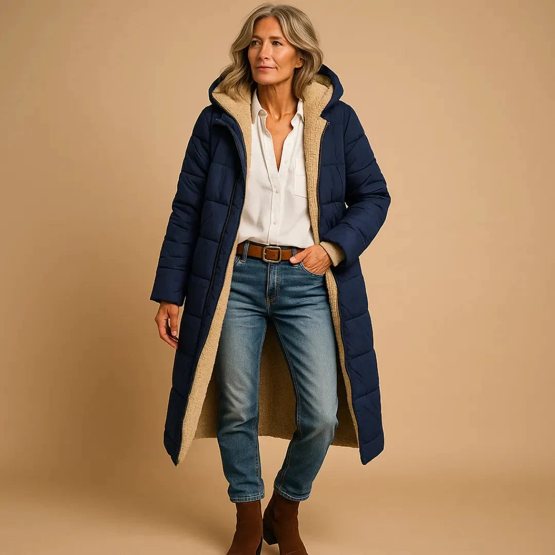 Women's Long Quilted Puffer Jacket | Warm Winter Coat