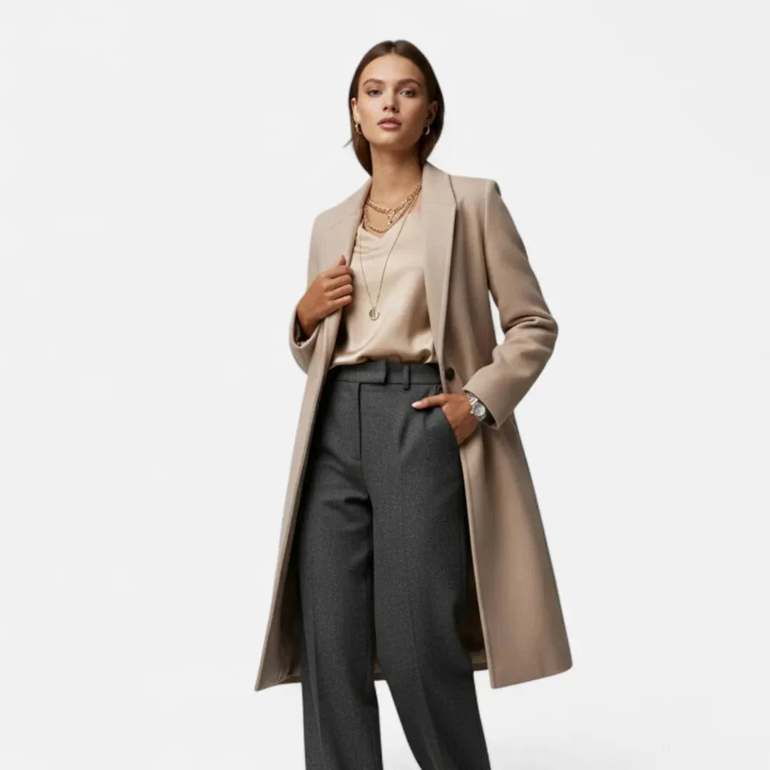 Women's Wool-Blend Long Overcoat | Tailored Winter Coat