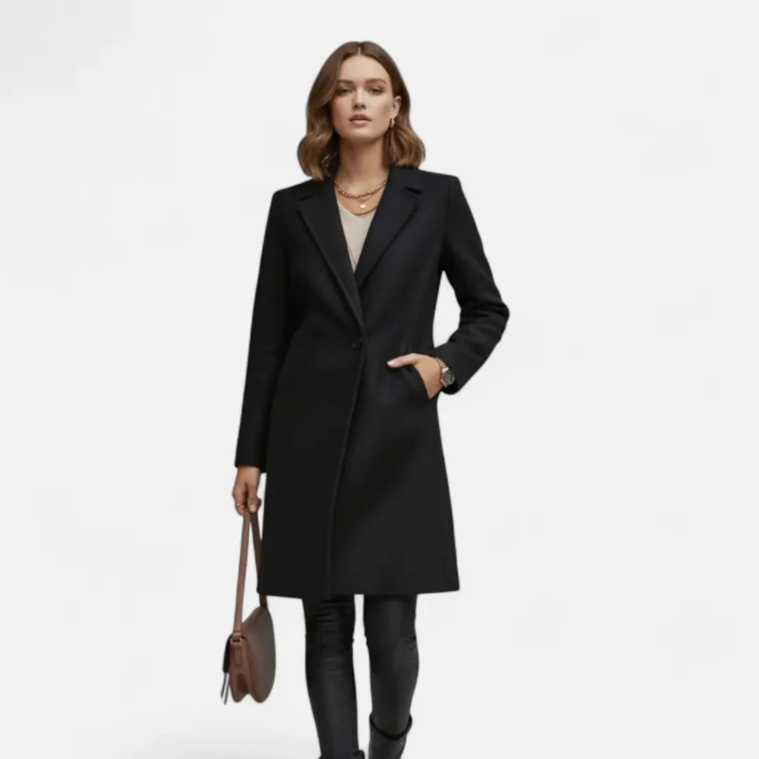 Women's Wool-Blend Long Overcoat | Tailored Winter Coat