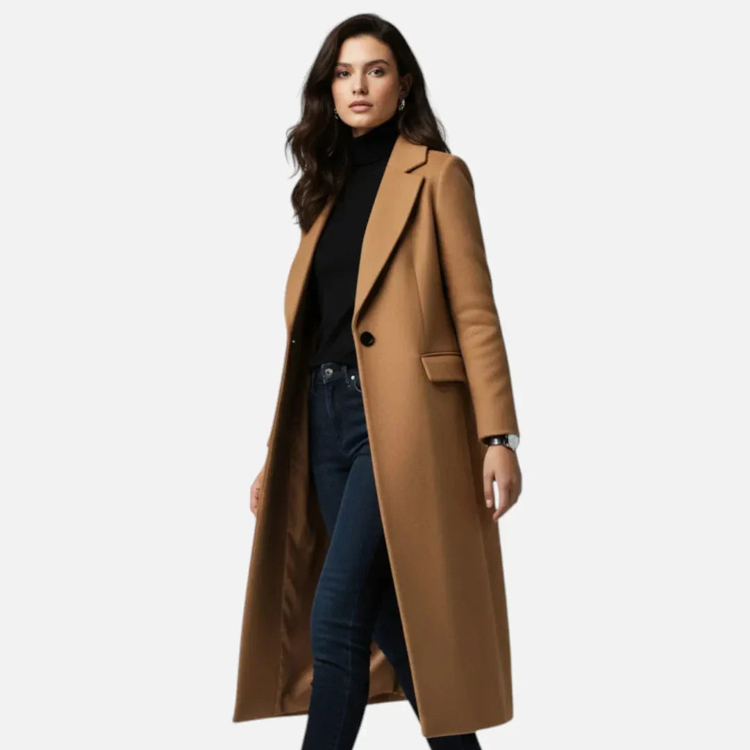 Women's Wool-Blend Long Overcoat | Tailored Winter Coat