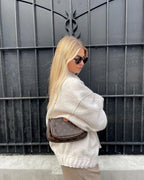 Women's Oversized Tweed Bomber Jacket | Cozy Autumn Style