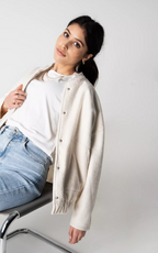 Women's Oversized Tweed Bomber Jacket | Cozy Autumn Style