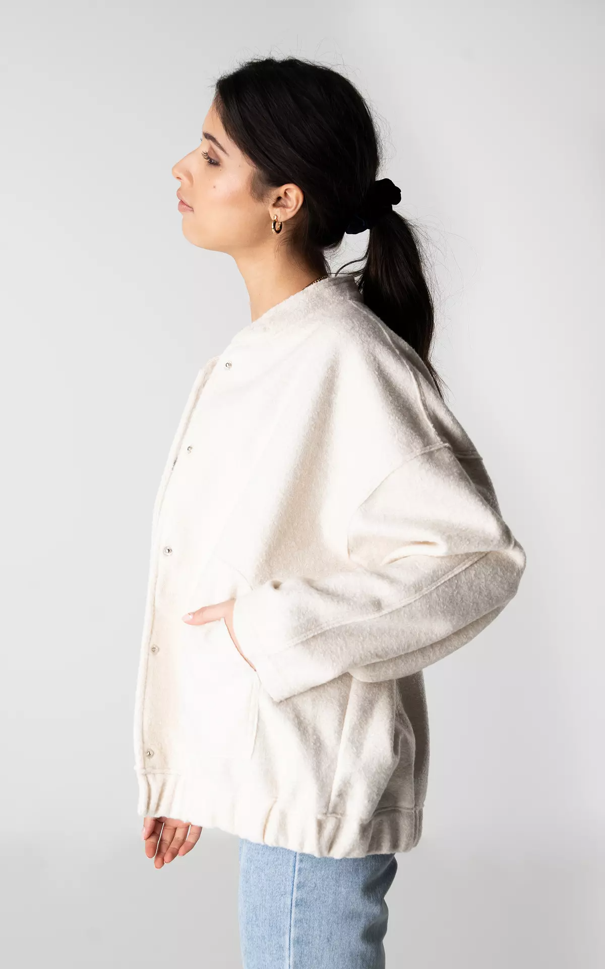Women's Oversized Tweed Bomber Jacket | Cozy Autumn Style