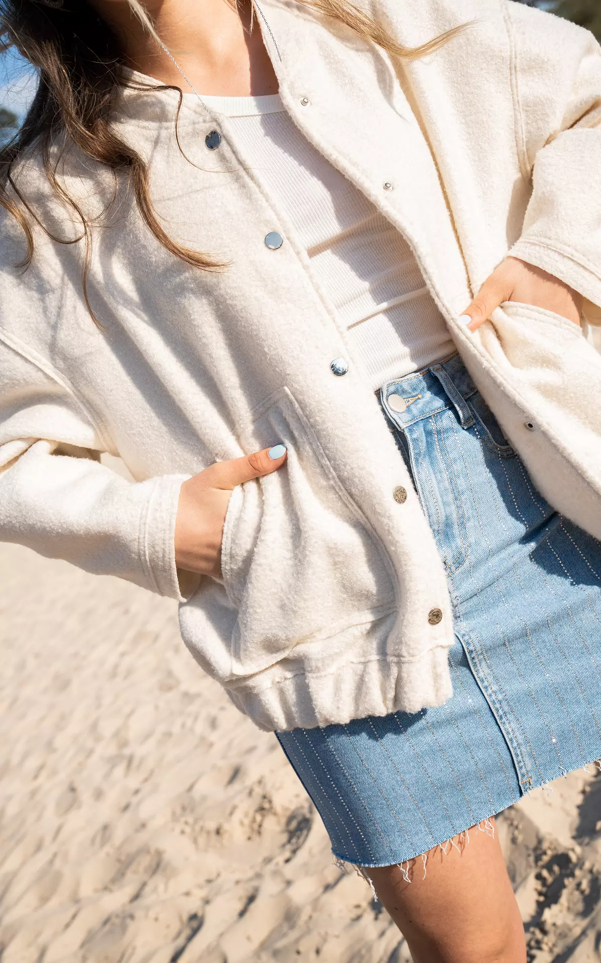Women's Oversized Tweed Bomber Jacket | Cozy Autumn Style