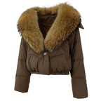 Women's Puffer Jacket | Warm Fur Collar Coat