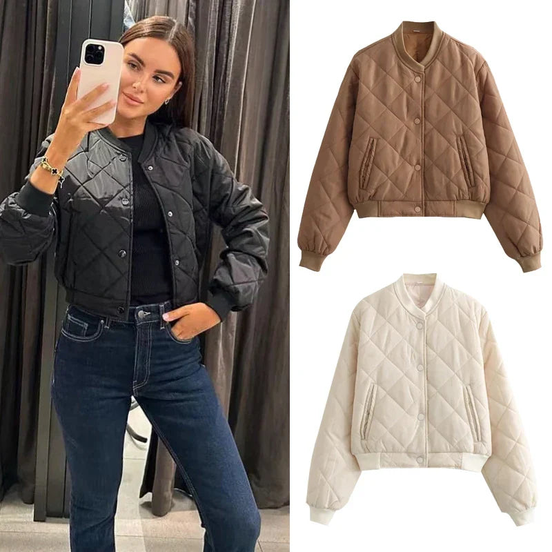 Women's Quilted Bomber Jacket | Cozy Outerwear