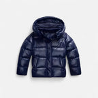 Women's Shiny Hooded Puffer Jacket | Slim Fit Short Coat