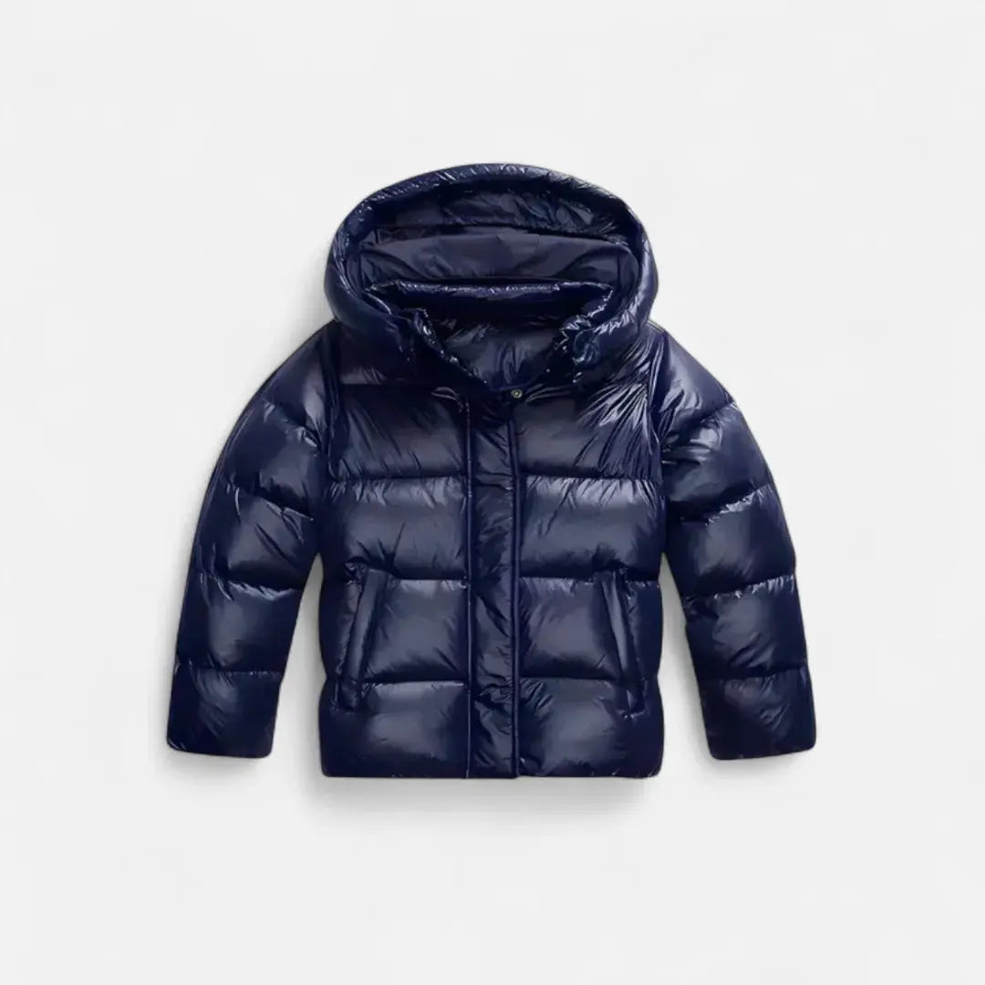 Women's Shiny Hooded Puffer Jacket | Slim Fit Short Coat