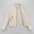 Women's Slim Leather Jacket | Lightweight Casual Coat