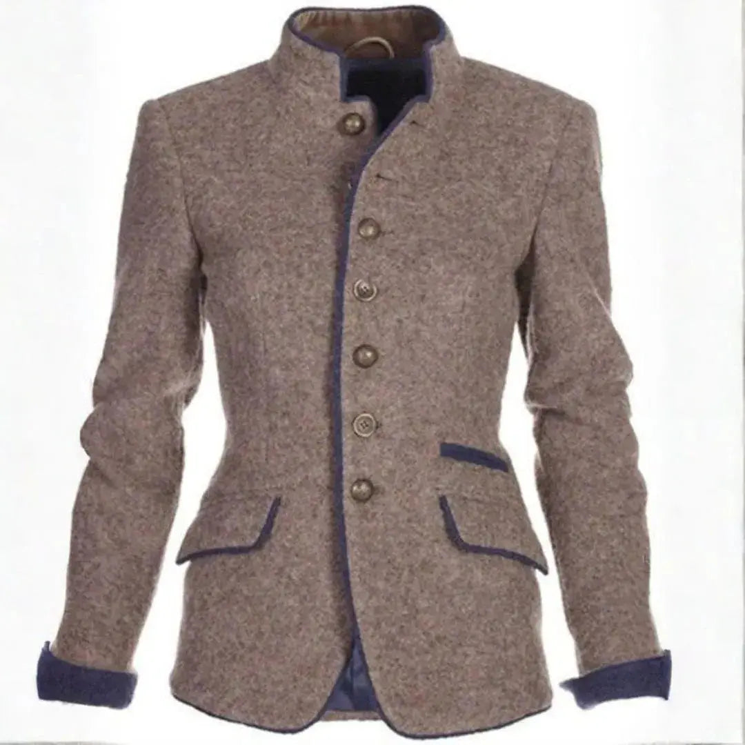 Women's Stand-Collar Blazer | Vintage Tailored Jacket