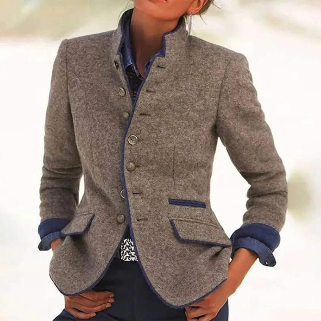 Women's Stand-Collar Blazer | Vintage Tailored Jacket