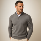 Men’s Cotton Blend Quarter Zip Sweater – Casual Jumper