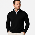 Men’s Cotton Blend Quarter Zip Sweater – Casual Jumper