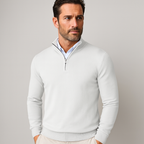Men’s Cotton Blend Quarter Zip Sweater – Casual Jumper