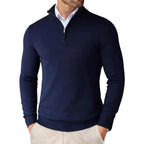 Men’s Cotton Blend Quarter Zip Sweater – Casual Jumper