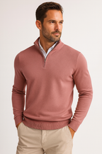 Men’s Cotton Blend Quarter Zip Sweater – Casual Jumper