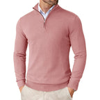 Men’s Cotton Blend Quarter Zip Sweater – Casual Jumper