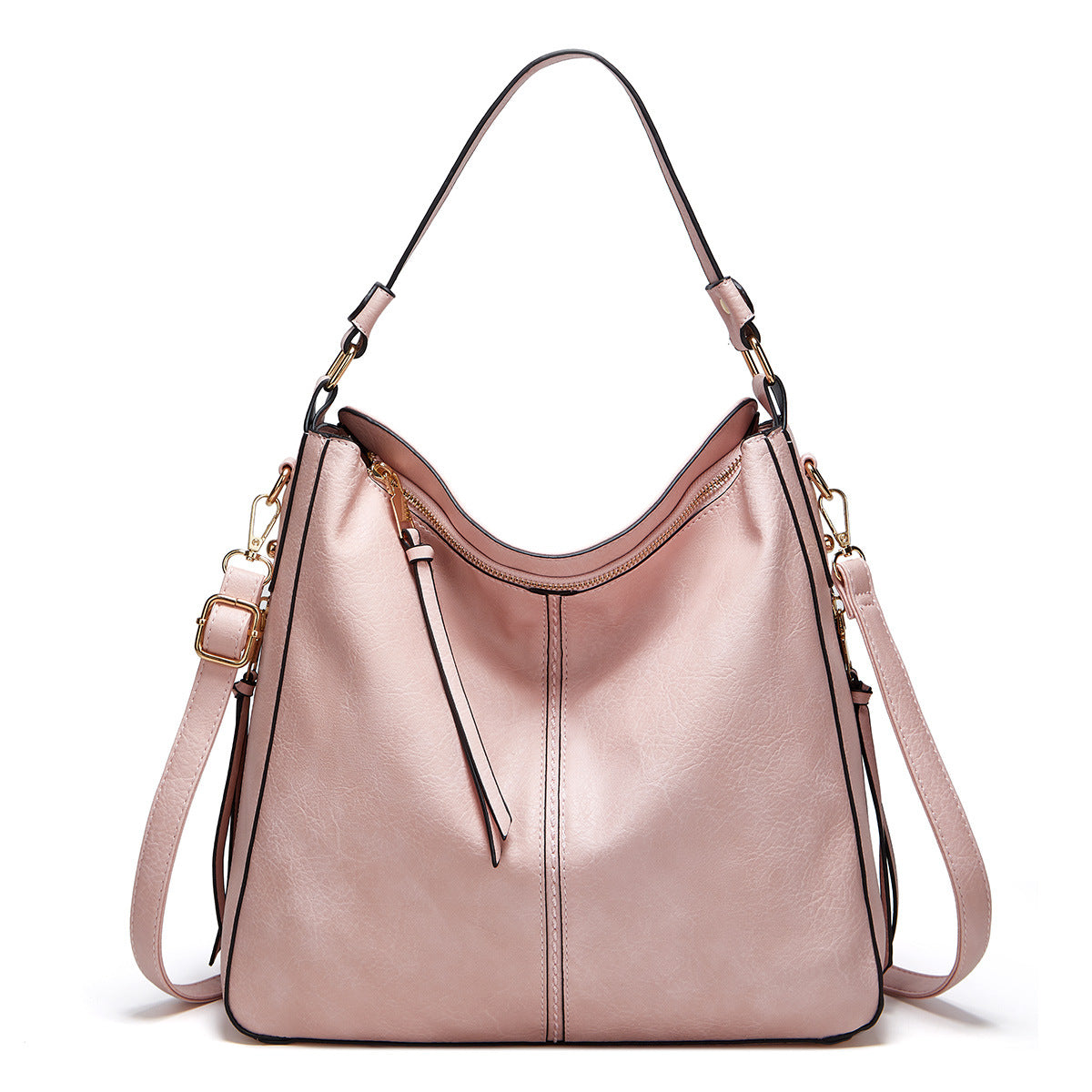 Zipper Bucket Messenger Bag