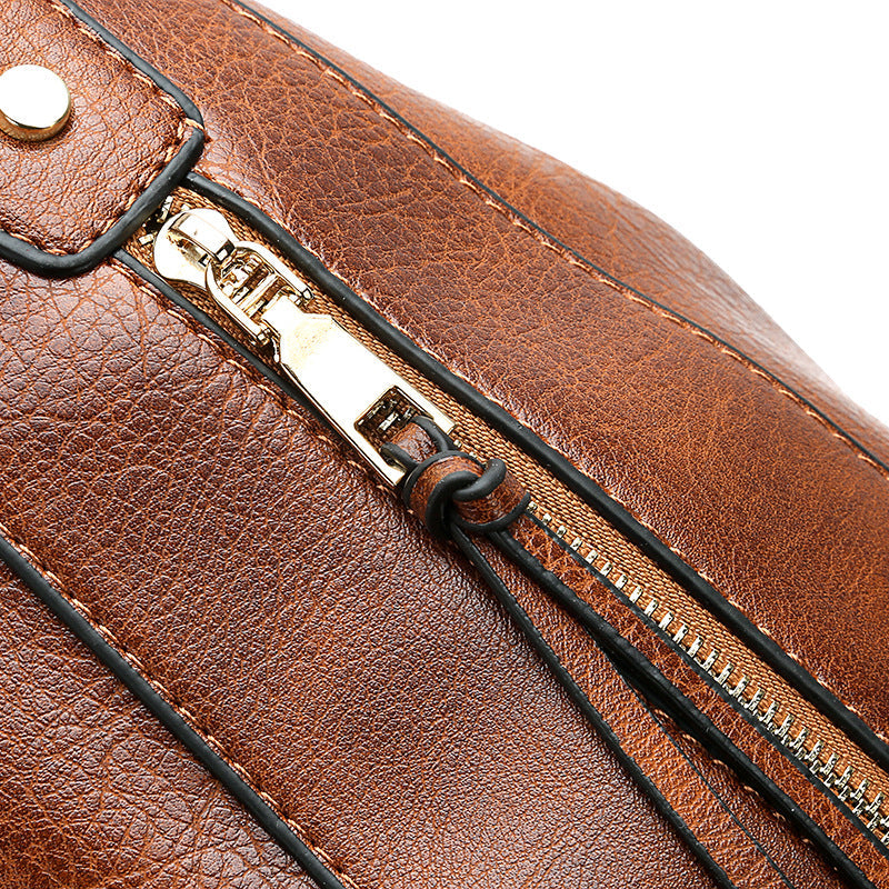Zipper Bucket Messenger Bag