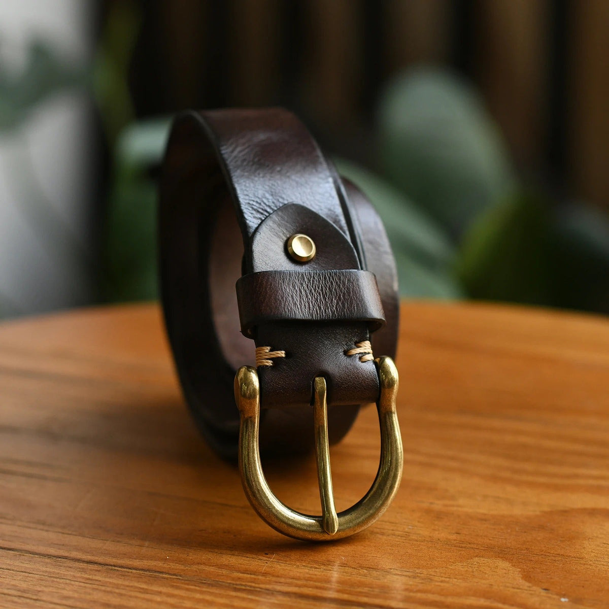 Men's Cowhide Leather Belt | Durable Buckle